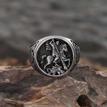 Muški prsten od nehrđajućeg čelika s motivom životinja/zodijak, personalizirani konjski prsten, nordijsko-vikingski keltski čvor