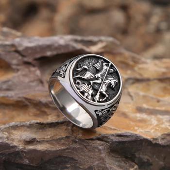 Muški prsten od nehrđajućeg čelika s motivom životinja/zodijak, personalizirani konjski prsten, nordijsko-vikingski keltski čvor