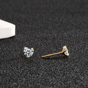 S925 srebrne naušnice srcolne sa cirkonima, minimalistički i svestran dizajn za piercing na ušima