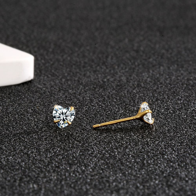 S925 srebrne naušnice srcolne sa cirkonima, minimalistički i svestran dizajn za piercing na ušima