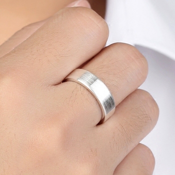 6 mm gravirani srebrni prsten s brušenom površinom, unisex, za par