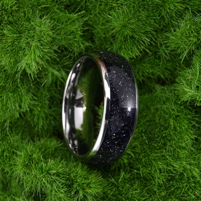 8 mm široki volframov prsten sa zvjezdanim nebom, za muškarce, minimalistički stil