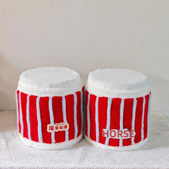 Okrúhla úložná stolička, objem 18 l, materiál: bavlna, základňa z vláknovej dosky, rozmery 27×30 cm, nosnosť 100 kg, štýl kresleného filmu, značka Qing muz