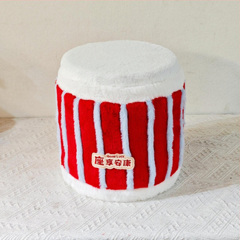 Okrúhla úložná stolička, objem 18 l, materiál: bavlna, základňa z vláknovej dosky, rozmery 27×30 cm, nosnosť 100 kg, štýl kresleného filmu, značka Qing muz