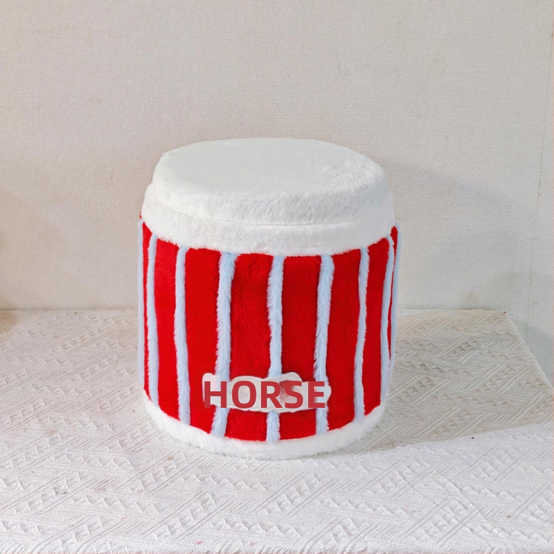Okrúhla úložná stolička, objem 18 l, materiál: bavlna, základňa z vláknovej dosky, rozmery 27×30 cm, nosnosť 100 kg, štýl kresleného filmu, značka Qing muz