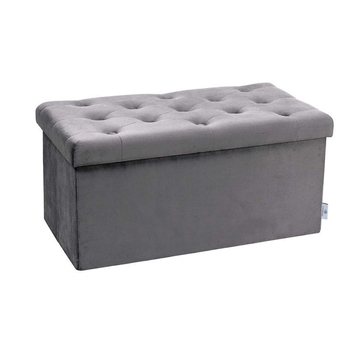 Sklopná úložná stolička z flanelového materiálu, objem 110 L, rozmery 38×38×38 cm.