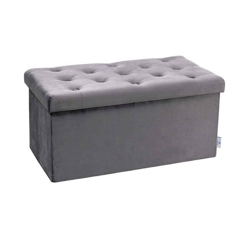Sklopná úložná stolička z flanelového materiálu, objem 110 L, rozmery 38×38×38 cm.