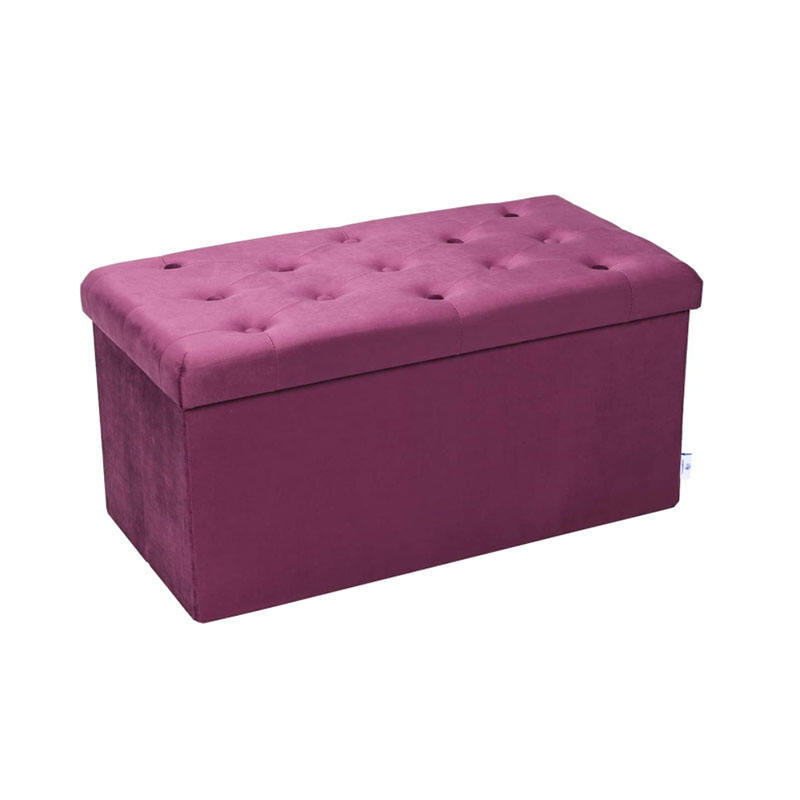 Sklopná úložná stolička z flanelového materiálu, objem 110 L, rozmery 38×38×38 cm.