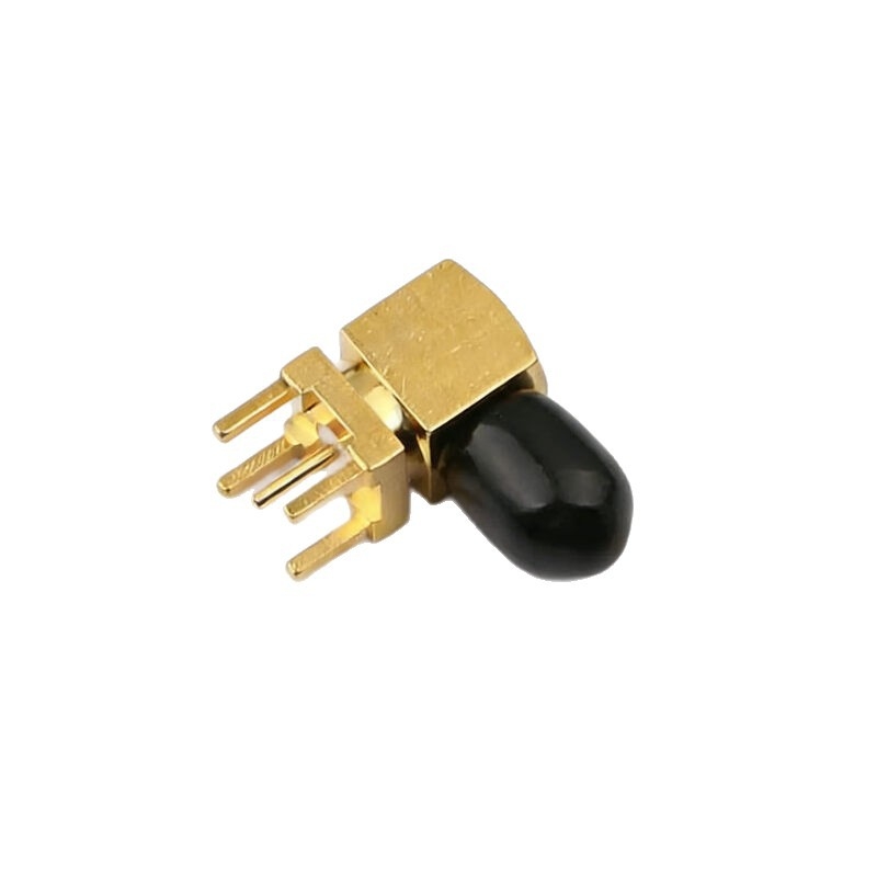 HL-SMA-KWHD1/KYHDC6 Ženský RF koaxiálny konektor, PCB montáž, ohnutý typ, pozlátená mosadz