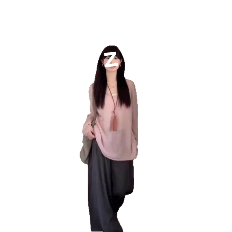 Korejskog stila pleteni top s U izrezom, ženski pulover s dugim rukavima, nježan i mekan