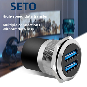 Shengtuo závitový USB dátový dvojitý docking modul 2.0/3.0 pre 86-panelovú skrinku, USB konektor typu C