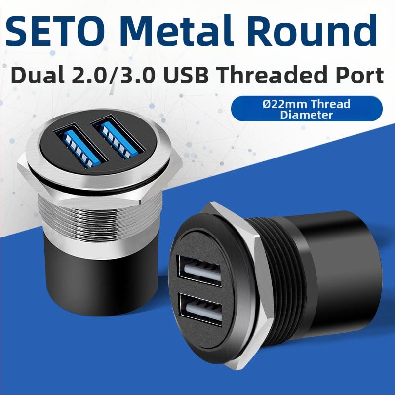 Shengtuo závitový USB dátový dvojitý docking modul 2.0/3.0 pre 86-panelovú skrinku, USB konektor typu C