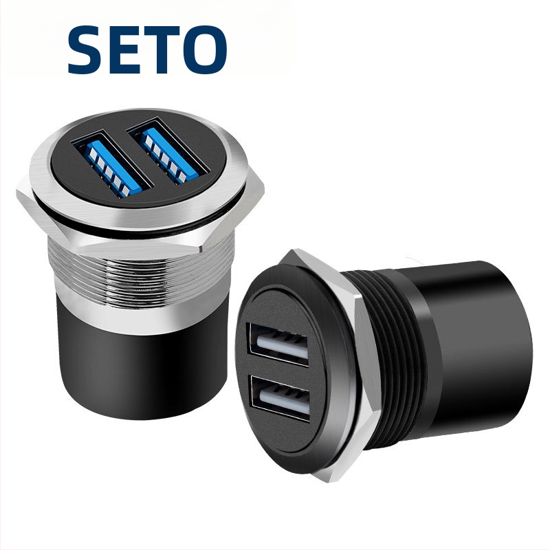 Shengtuo závitový USB dátový dvojitý docking modul 2.0/3.0 pre 86-panelovú skrinku, USB konektor typu C
