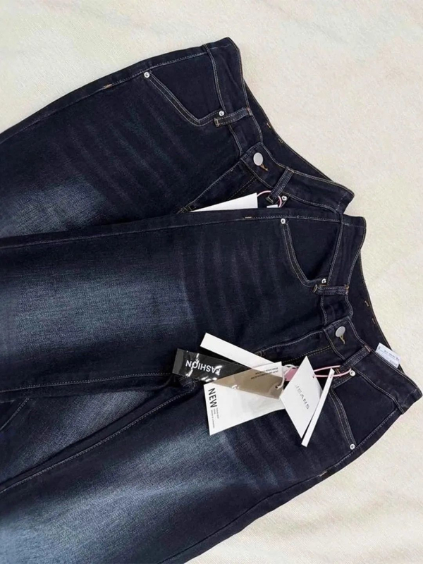 Ženske traperice s harang krojem, američki retro stil, nizak struk, uski kroj, do poda, denim