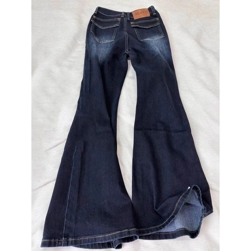 Ženske traperice s harang krojem, američki retro stil, nizak struk, uski kroj, do poda, denim