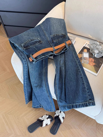 Plave ženske traperice s visokim strukom i širokim nogavicama, proljeće 2026, casual denim