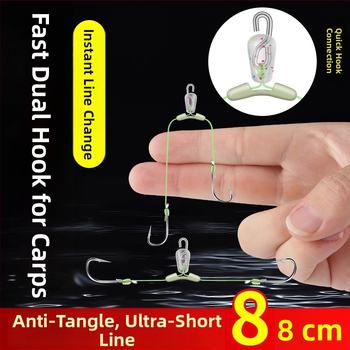 Dvojháčik, 8 cm, anti-zamotanie, ostnatý háčik