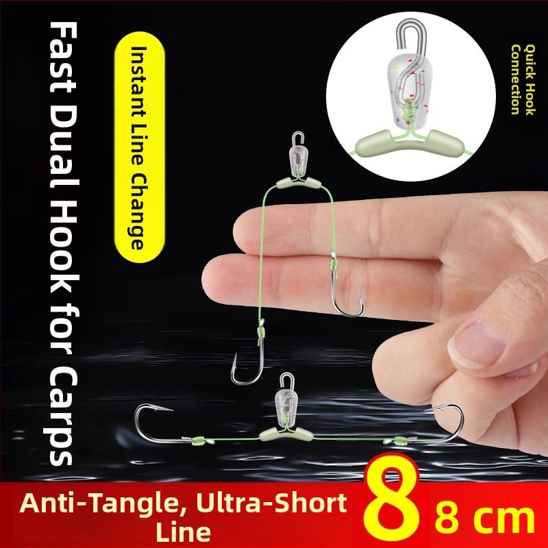 Dvojháčik, 8 cm, anti-zamotanie, ostnatý háčik