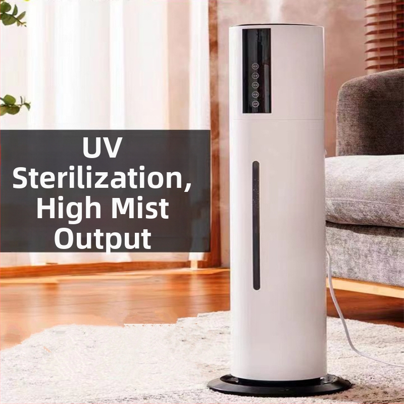 Stojaci ultrazvukový zvlhčovač do domácnosti, tichý, s veľkou kapacitou 6,1–10 l, 1 výstup na hmlu, diaľkové ovládanie, časovač nad 8 hodín, ochrana proti nedostatku vody a výpadku napätia