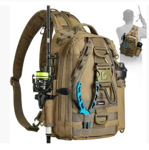 Rucsac de pescuit multifuncțional cu compartiment pentru undițe și accesorii, pentru relaxare și sport