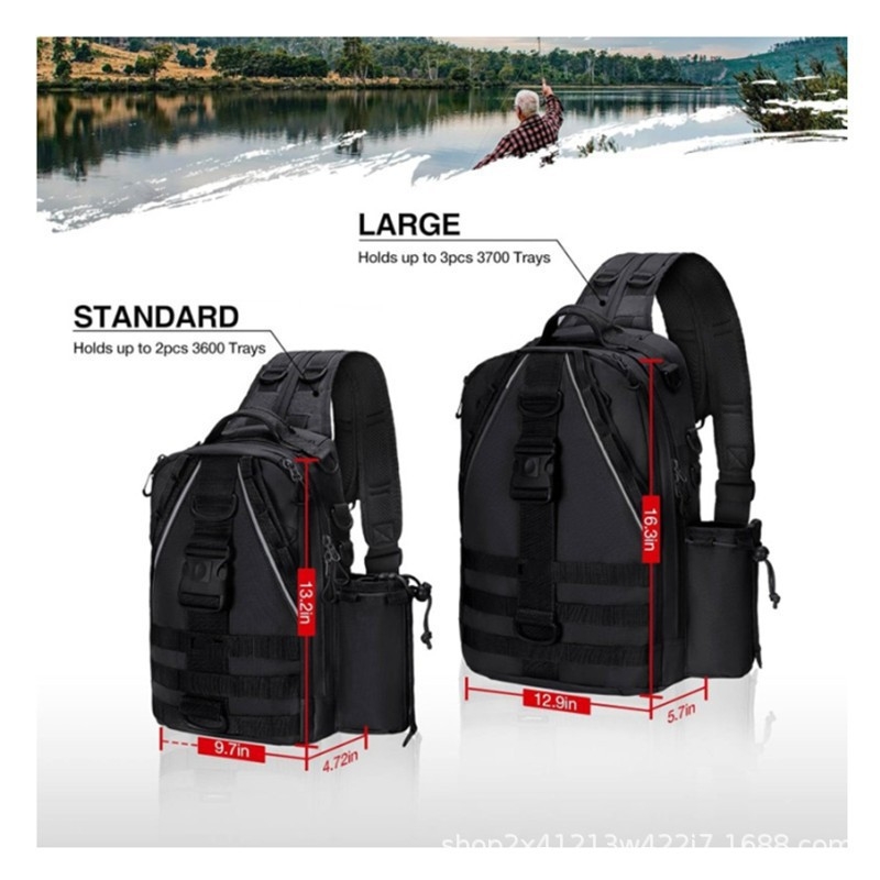 Rucsac de pescuit multifuncțional cu compartiment pentru undițe și accesorii, pentru relaxare și sport