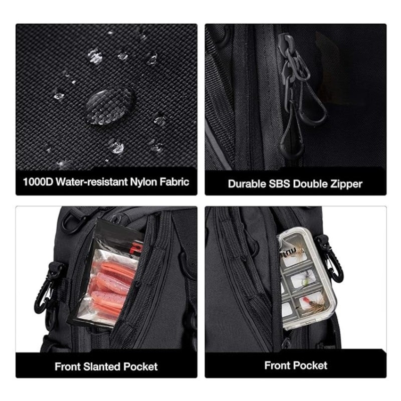 Rucsac de pescuit multifuncțional cu compartiment pentru undițe și accesorii, pentru relaxare și sport