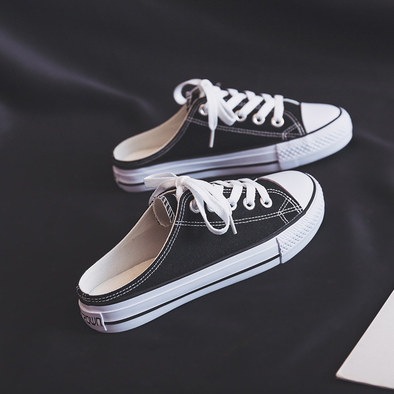 Ženske platnene tenisice slip-on, korejski stil, ravna peta, proljeće–ljeto 2023, casual i svestrane