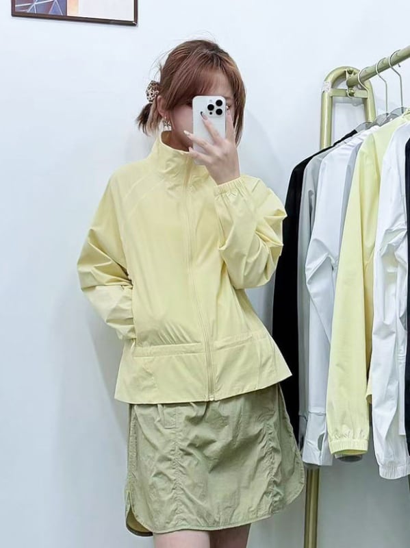 Дамско UV защита лятно леко яке, свободен силует, UPF50+, с яка с висока стойка