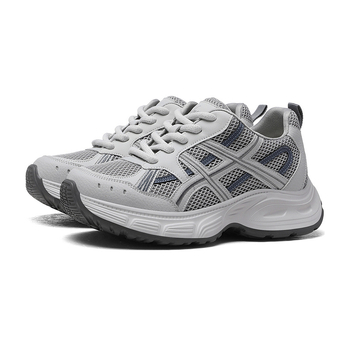 Sive ženske tenisice s debelim potplatom za povećanje visine, svakodnevne casual tenisice u stilu dad shoes, novi proljetni model