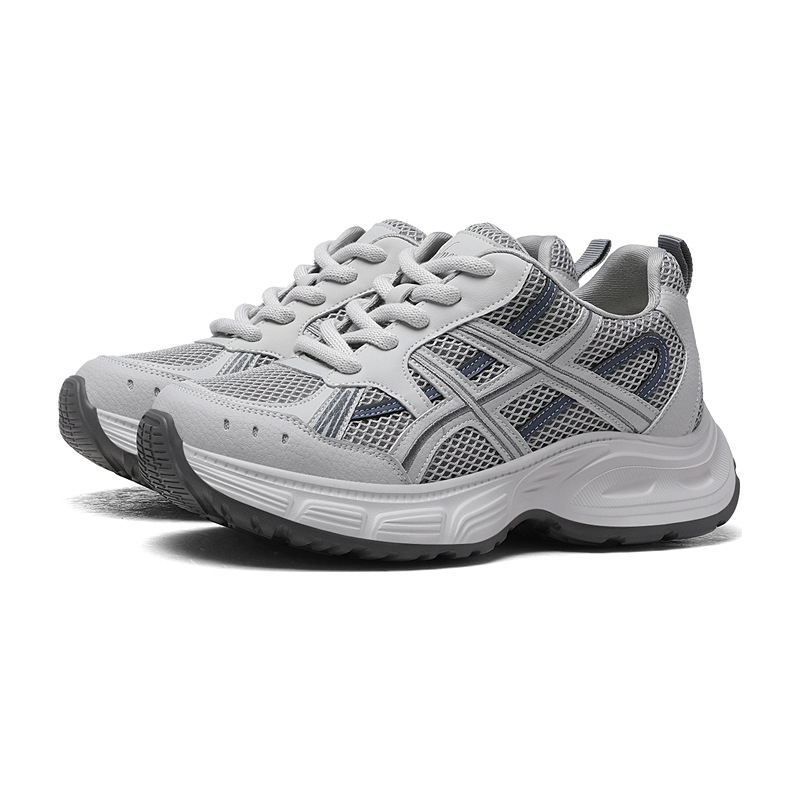 Sive ženske tenisice s debelim potplatom za povećanje visine, svakodnevne casual tenisice u stilu dad shoes, novi proljetni model