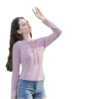 Ženska ljetna zaštitna jakna za zaštitu od sunca, uski kroj, s kapuljom, polu-zip, Ice Silk kardigan, UPF50+