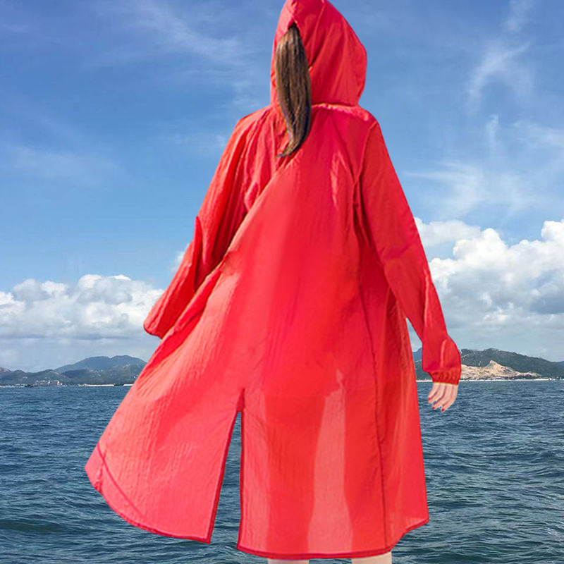 Ženska duga jakna s UV zaštitom, prozračna, za outdoor vožnju bicikom, lagana