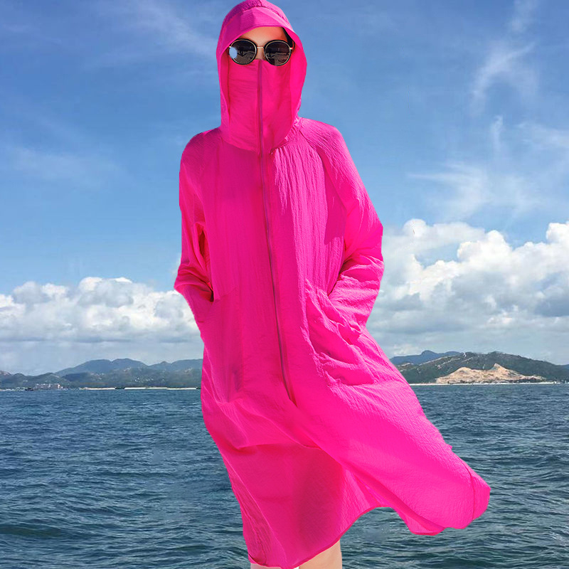 Ženska duga jakna s UV zaštitom, prozračna, za outdoor vožnju bicikom, lagana