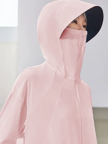 Ženska UV zaštitna jakna od ice silk, s kapuljačom, ultra-tanka, širokog kroja, za ljeto na otvorenom
