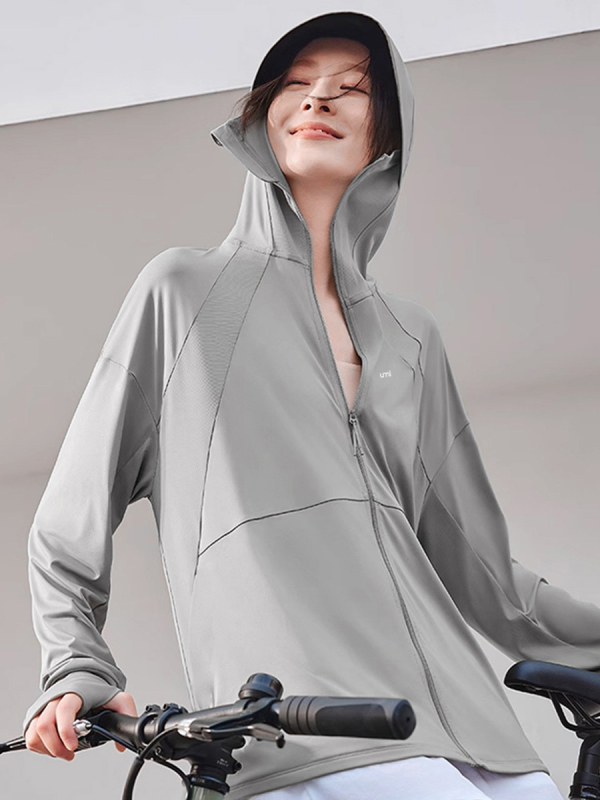 Ženska UV zaštitna jakna od ice silk, s kapuljačom, ultra-tanka, širokog kroja, za ljeto na otvorenom