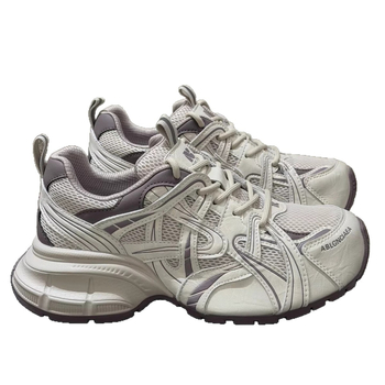 Ženske tenisice tipa dad sneakers od prave kože, proljeće 2026, svestrana debela potplata za povećanje visine, prozračan mrežasti gornji dio, casualsportska obuća