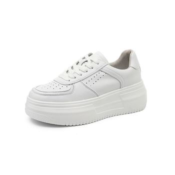 Da Vinci női mindennapi casual sneaker, bőr felsőrész, fehér, vastag talpú cipő, magasságot növelő funkcióval, 2025 tavasz