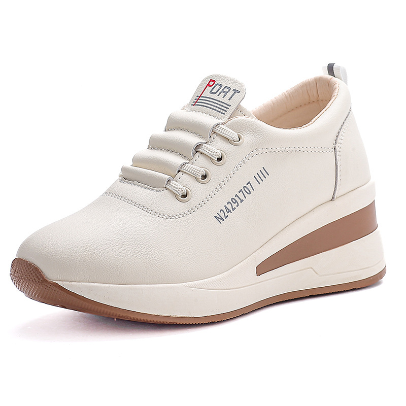 Női slip-on platformos városi cipő, koreai stílusú, sokoldalú, könnyű, csúszásmentes, foltálló bőr