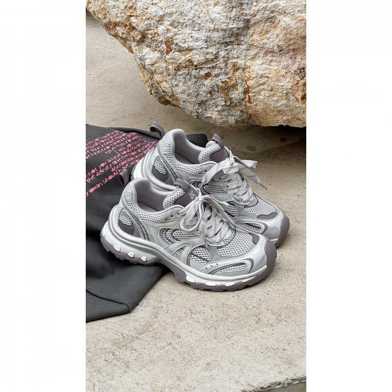 Tenisice za trčanje od prave kože s udobnim dojmom, ženski dad shoes stil, sportsko casual retro tenisice s debelim potplatom, Bxl62000