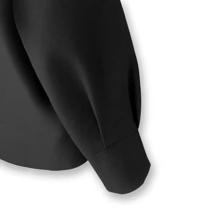 Crni ženski kardigan-blazer s V izrezom, opuštena silueta, dugi rukavi, stil odijela