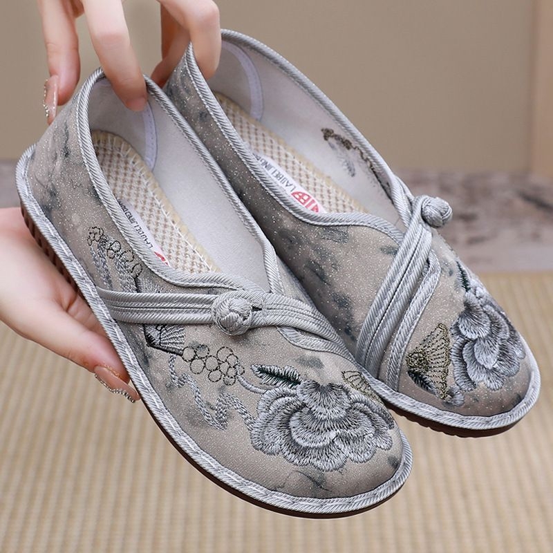 Ženske platnene cipele s izšivkom, lagane i udobne, slip-on model