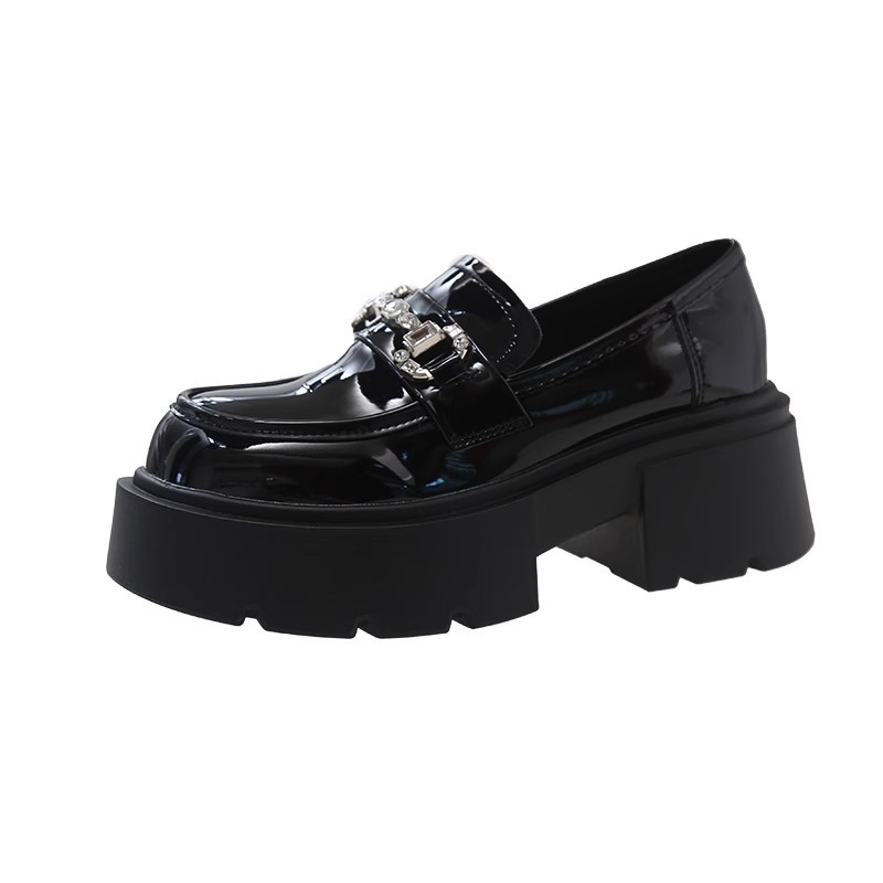 Damske kožne loaferice s platformom od 7 cm, britanski stil, model 2025