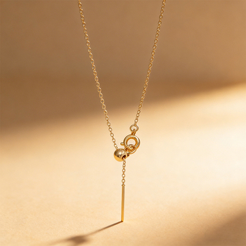 14K pravo zlato, prilagodljiva ogrlica s kuglicama u obliku O - DIY minimalistička i univerzalna ženska ogrlica