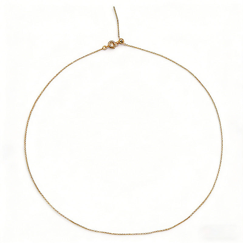14K pravo zlato, prilagodljiva ogrlica s kuglicama u obliku O - DIY minimalistička i univerzalna ženska ogrlica