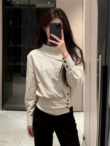 Korejskog stila prugasta kardigan-bluza