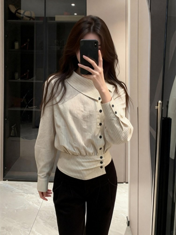Korejskog stila prugasta kardigan-bluza