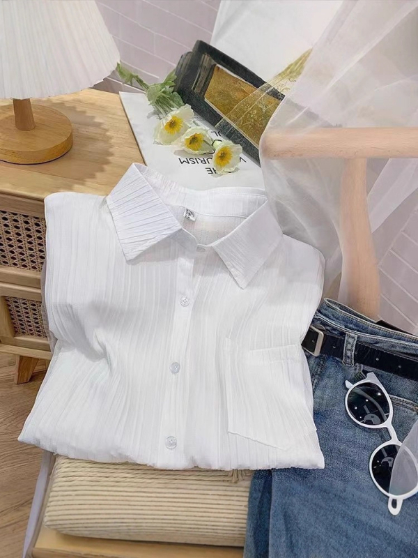 Női oversized fehér ingkabát, könnyű tavasz–ősz darab, laza szabás, UV-védő felső, texturált anyag