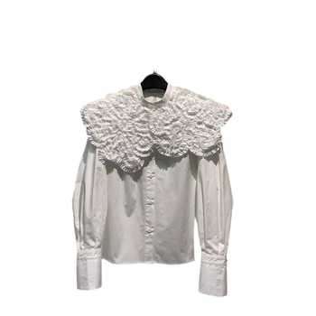 Tavaszi női ing nagy gallérral, laza szabású, elegáns babydoll felső
