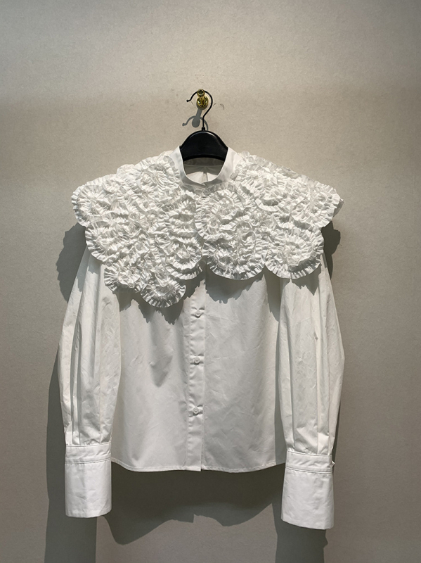 Tavaszi női ing nagy gallérral, laza szabású, elegáns babydoll felső