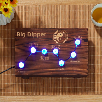 Masívne drevené svietidlo s motívom Big Dipper a diagramom ôsmich trigramov, stolový dekor do obývačky alebo kancelárie